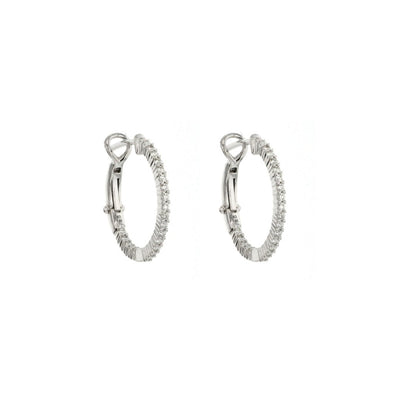 0.45 ctw Diamond 0.60" Inside-Out Hoop Earrings - Continental Diamond