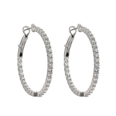 2.95 ctw Diamond Inside-Out Hoop Earrings - Continental Diamond