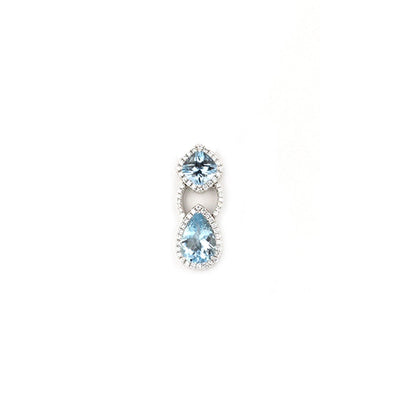 Aquamarine & Diamond Pendant - Continental Diamond