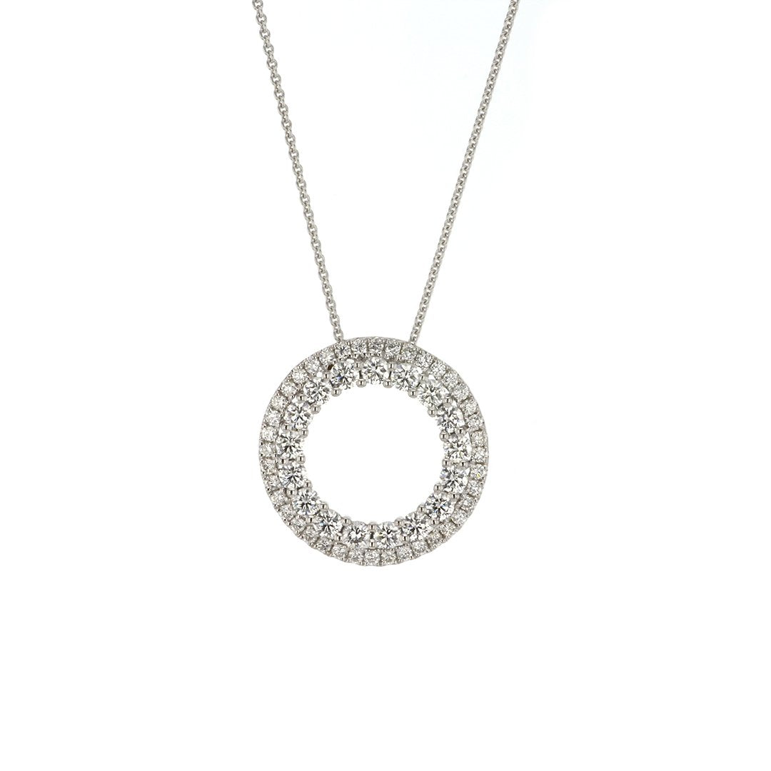 1.64 ctw Diamond Open Circle Necklace - Continental Diamond