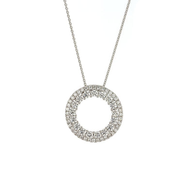 1.64 ctw Diamond Open Circle Necklace - Continental Diamond