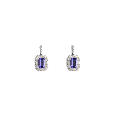 Tanzanite & Diamond Drop Earrings - Continental Diamond