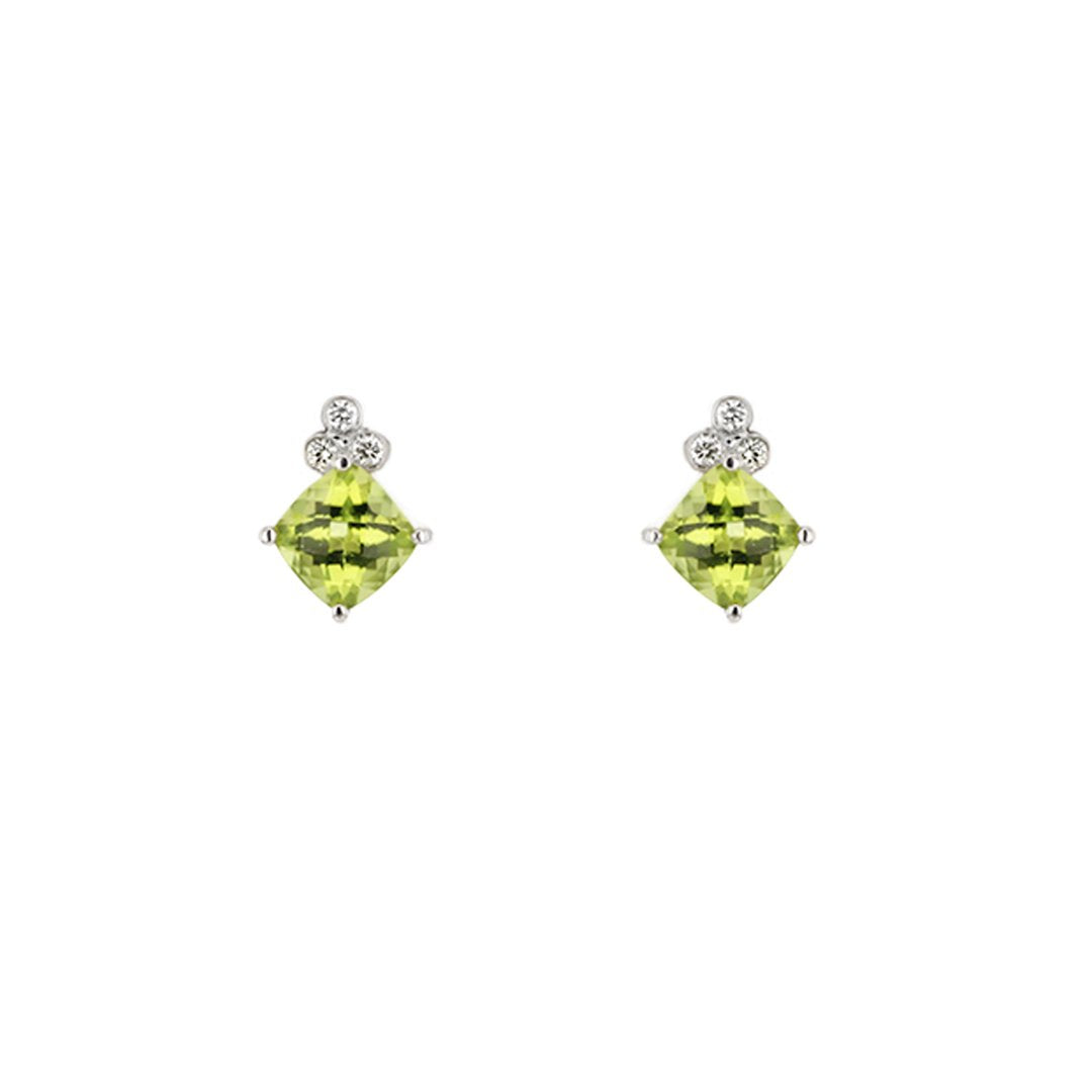 Peridot & Diamond Earrings