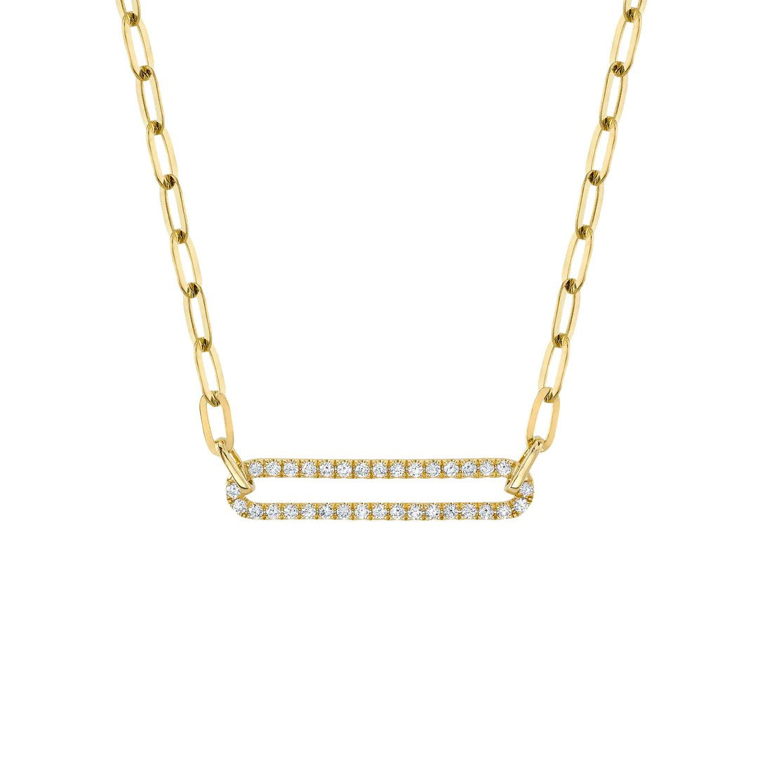 0.26 ctw Diamond Pendant Paper Clip Necklace - Continental Diamond