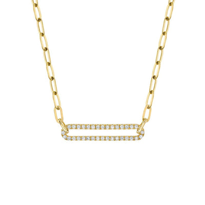 0.26 ctw Diamond Pendant Paper Clip Necklace - Continental Diamond