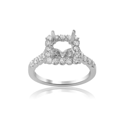 0.72 ctw Diamond Halo Engagement Ring - Continental Diamond