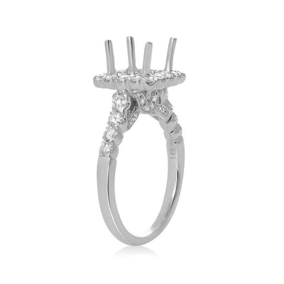 0.72 ctw Diamond Halo Engagement Ring - Continental Diamond