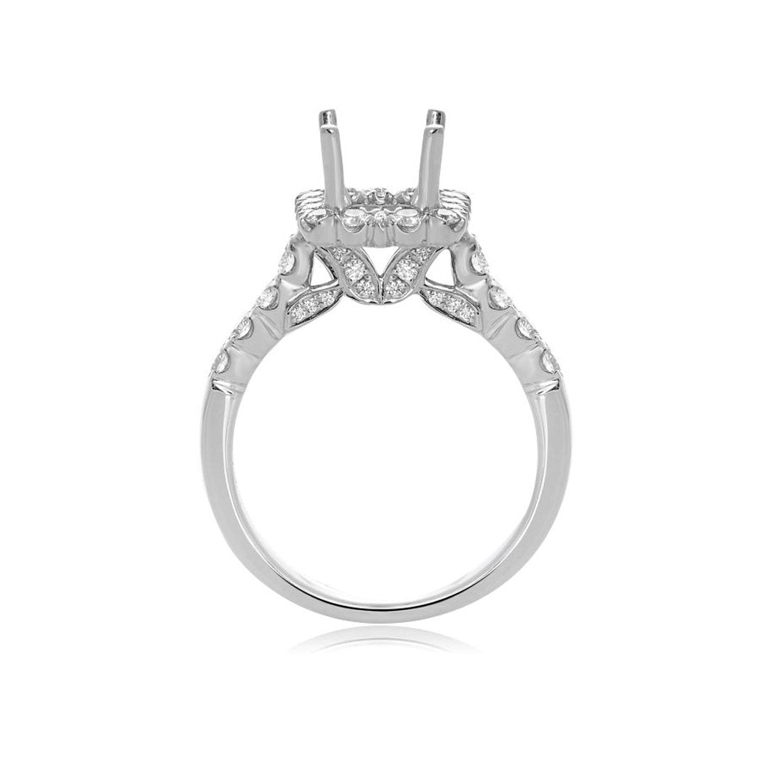 0.72 ctw Diamond Halo Engagement Ring - Continental Diamond