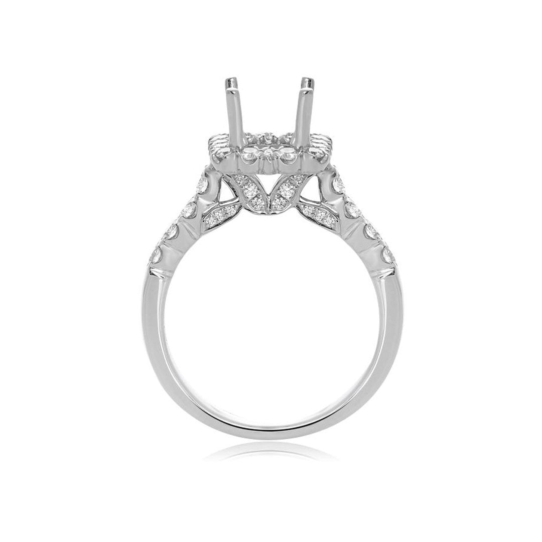 0.72 ctw Diamond Halo Engagement Ring - Continental Diamond