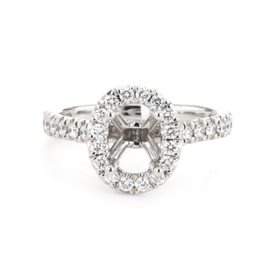 0.56 ctw Diamond Halo Engagement Ring - Continental Diamond
