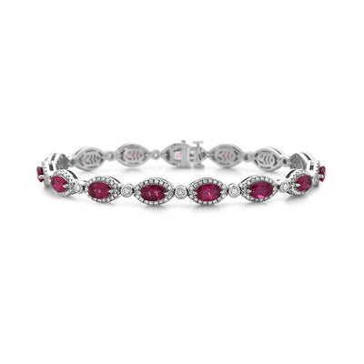 Diamond & Rubelite Eternity Bracelet - Continental Diamond