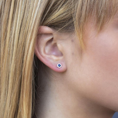 Sapphire & Diamond Fashion Stud Earrings - Continental Diamond