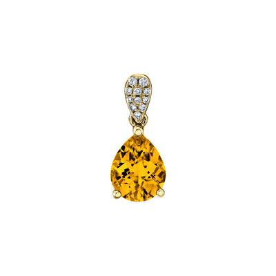 Citrine & Diamond Pendant - Continental Diamond
