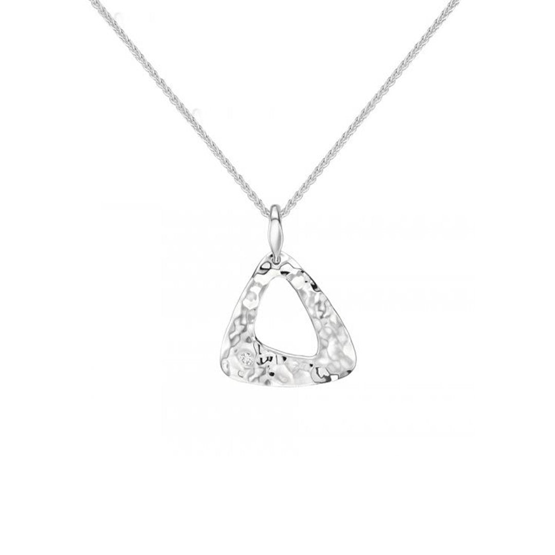Silver Trillium Diamond Pendant Necklace - Continental Diamond