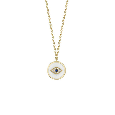 Blue Sapphire & Diamond Evil Eye Necklace - Continental Diamond