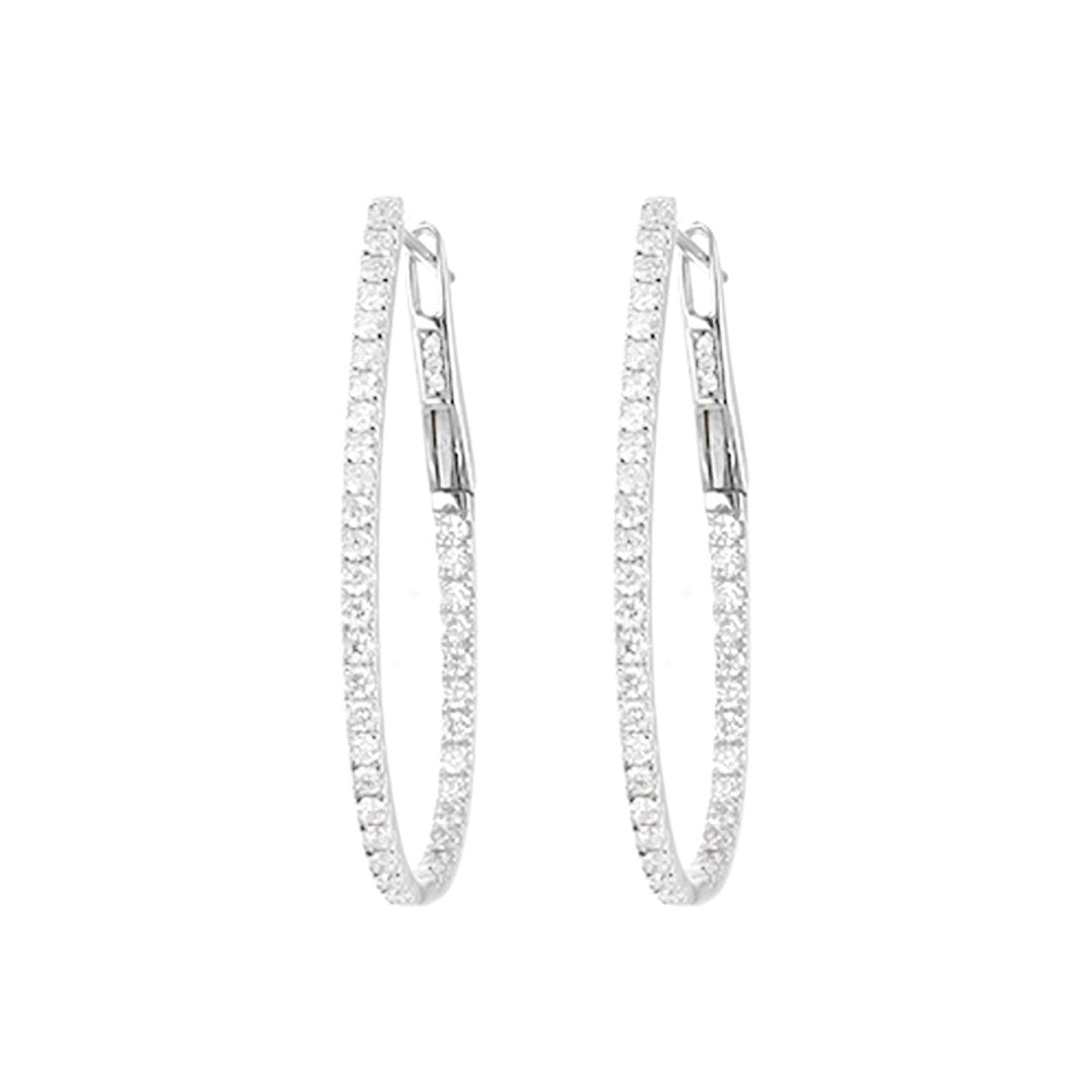 1.45 ctw Diamond Inside-Out Hoop Earrings - Continental Diamond