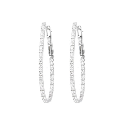 1.45 ctw Diamond Inside-Out Hoop Earrings - Continental Diamond