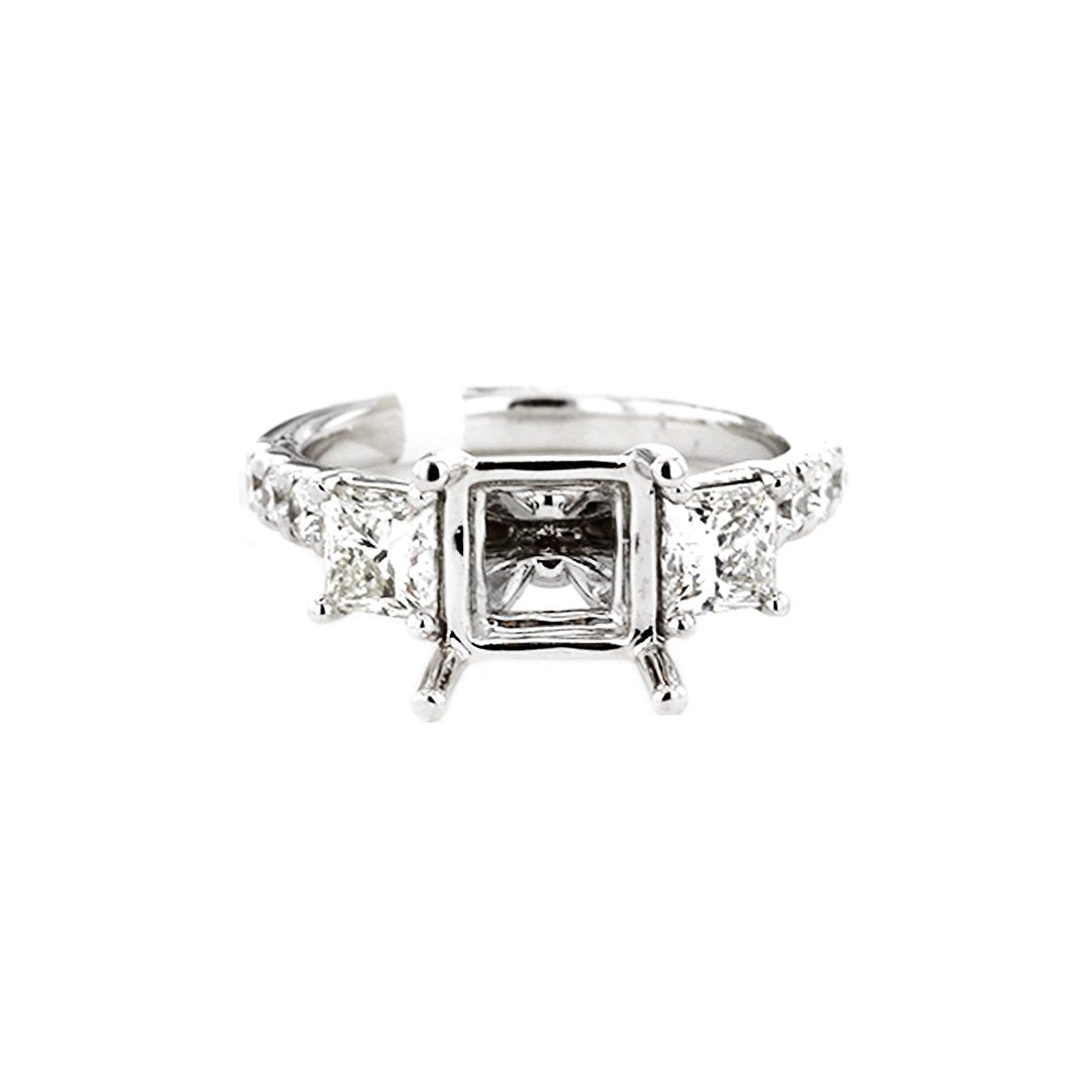1.45 ctw Diamond Three-stone Engagement Ring - Continental Diamond