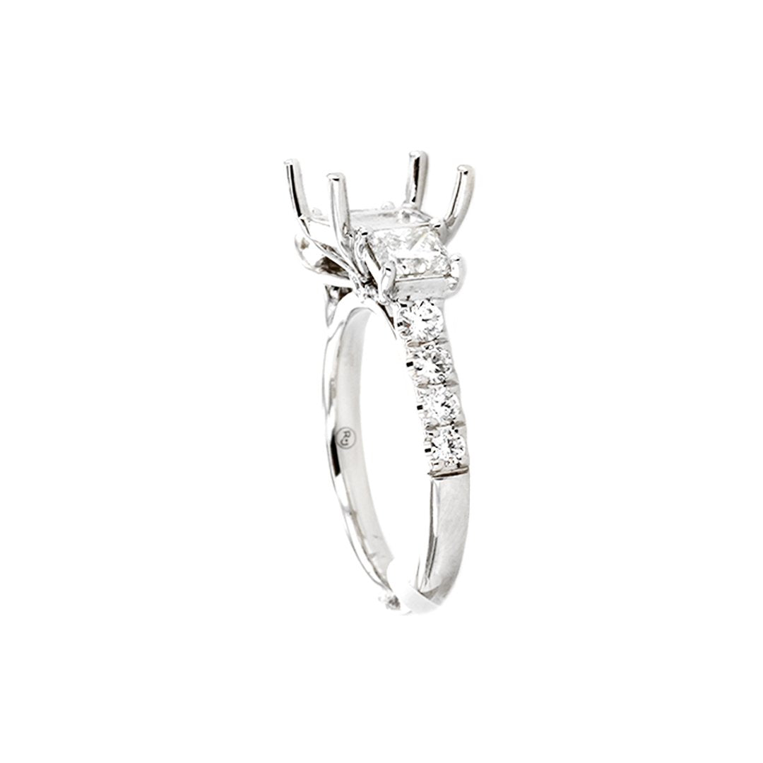 1.45 ctw Diamond Three-stone Engagement Ring - Continental Diamond
