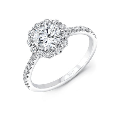 0.52 ctw Diamond Halo Engagement Ring - Continental Diamond