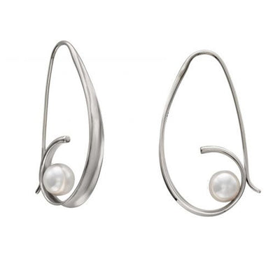 Silver Pearl Earrings - Continental Diamond