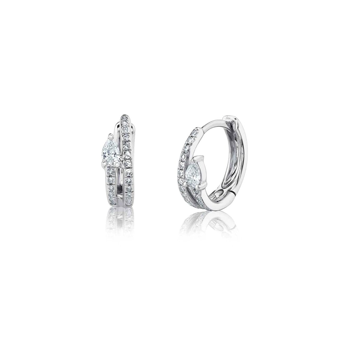 0.19 ctw Diamond Huggie Earrings - Continental Diamond