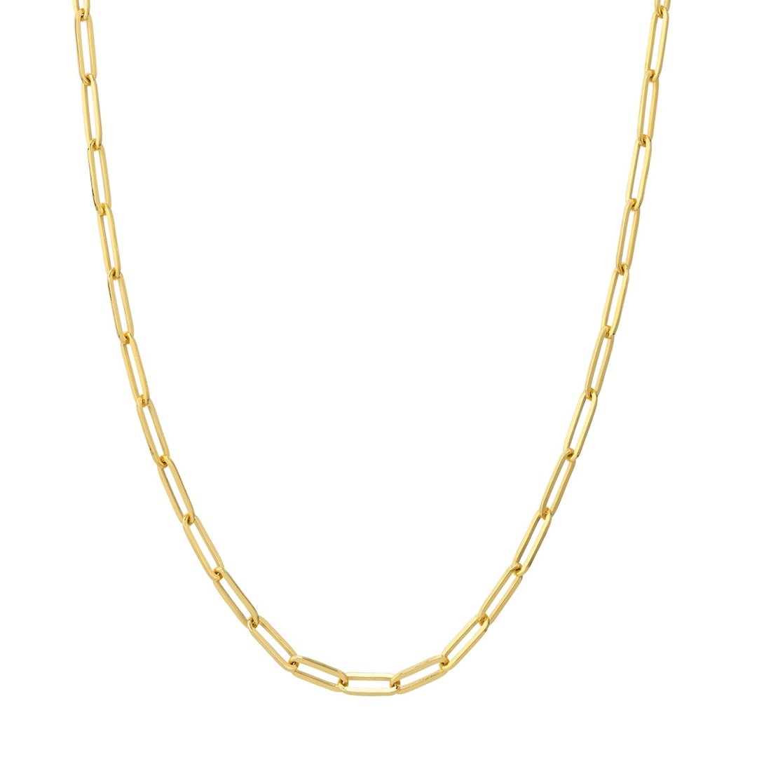3.85MM Paper Clip Chain Necklace - Continental Diamond