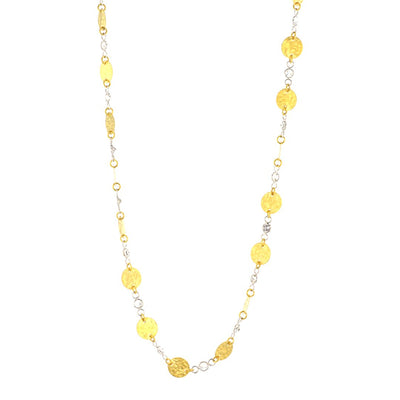 White Sapphire & Round Disc Neckace - Continental Diamond