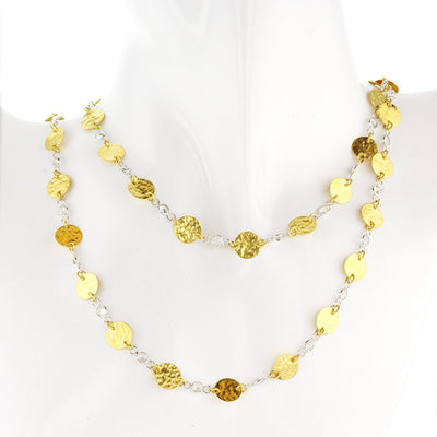 White Sapphire & Round Disc Neckace - Continental Diamond