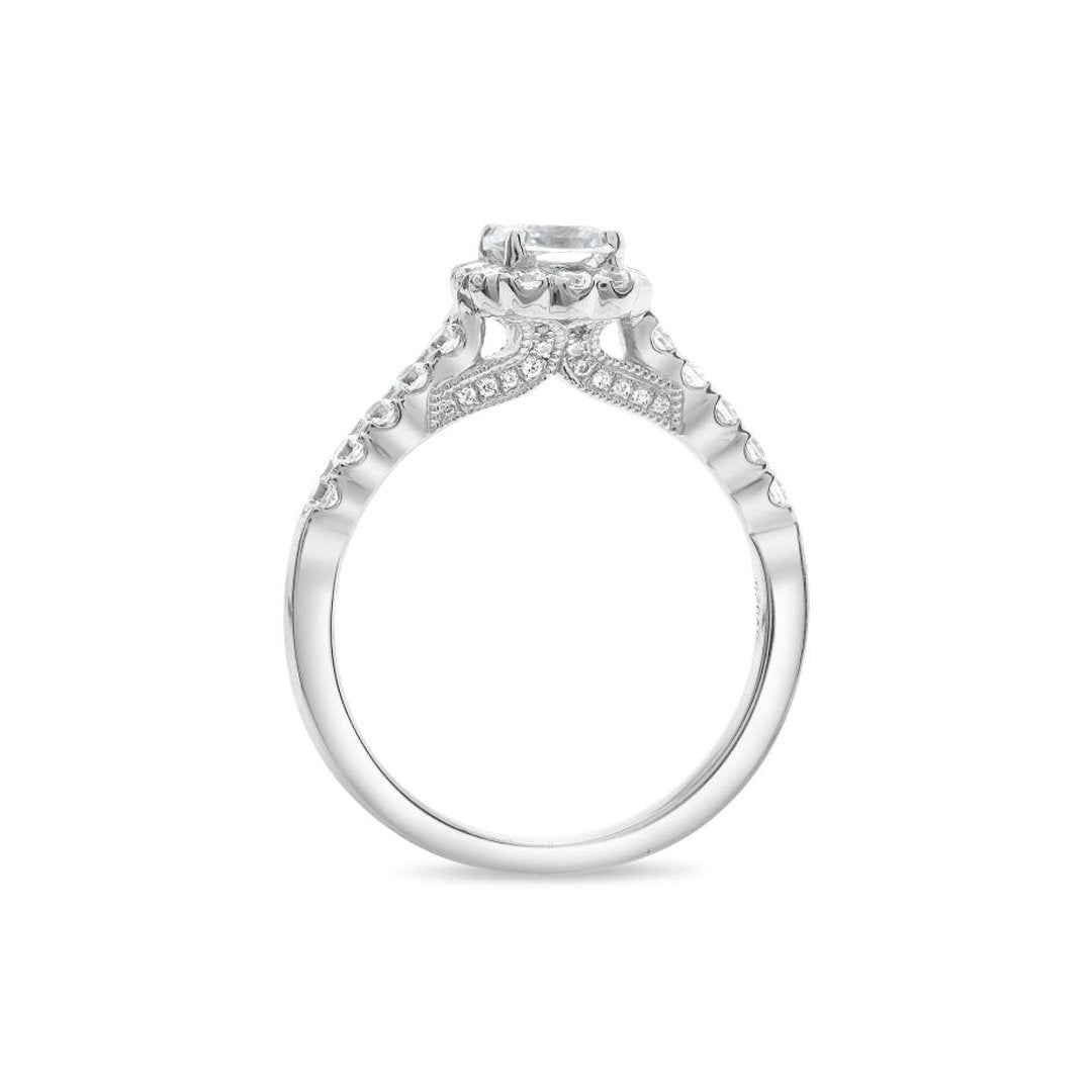 0.45 ctw Diamond Halo Engagement Ring - Continental Diamond