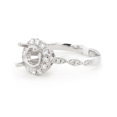 0.48 ctw Diamond Halo Engagement Ring - Continental Diamond