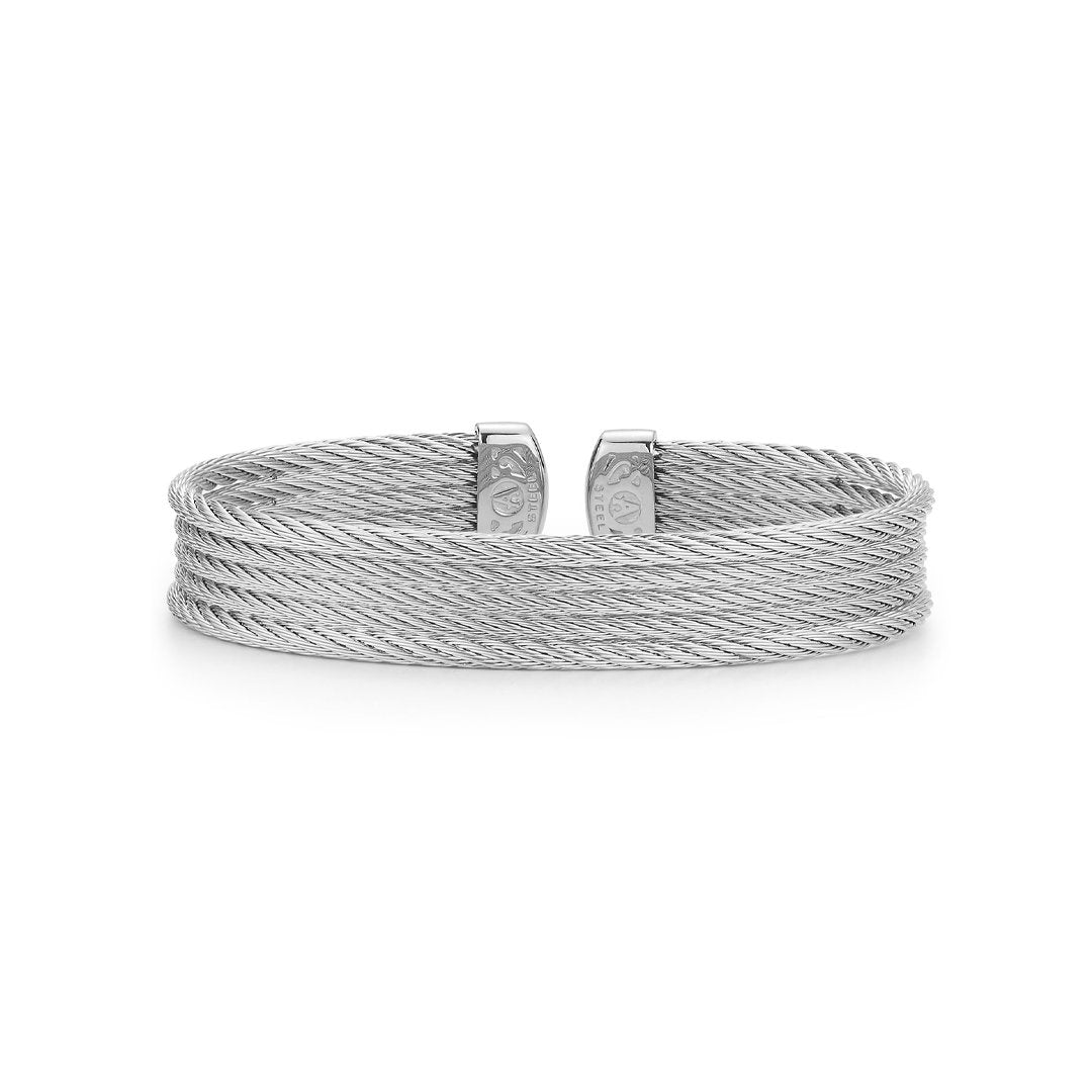Grey Cable Cuff Bracelet - Continental Diamond