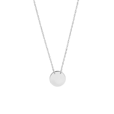 Mini Round Disc Necklace - Continental Diamond