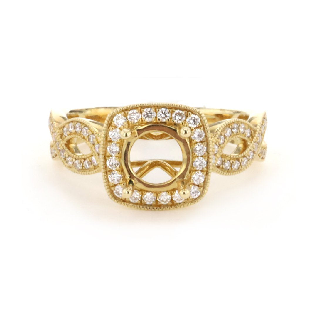 0.32 ctw Diamond Halo Engagement Ring - Continental Diamond