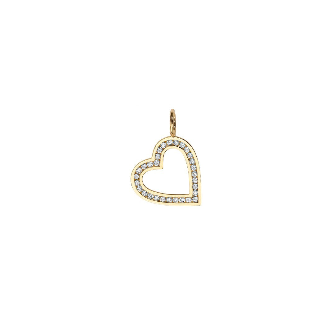 Diamond Open Heart Charm Pendant
