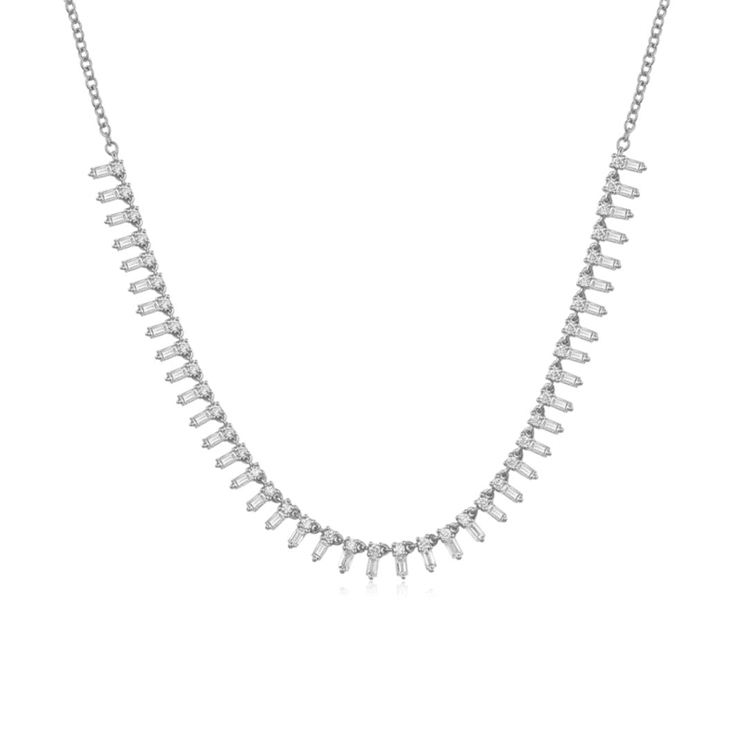 1.11 ctw Diamond Baguette Necklace