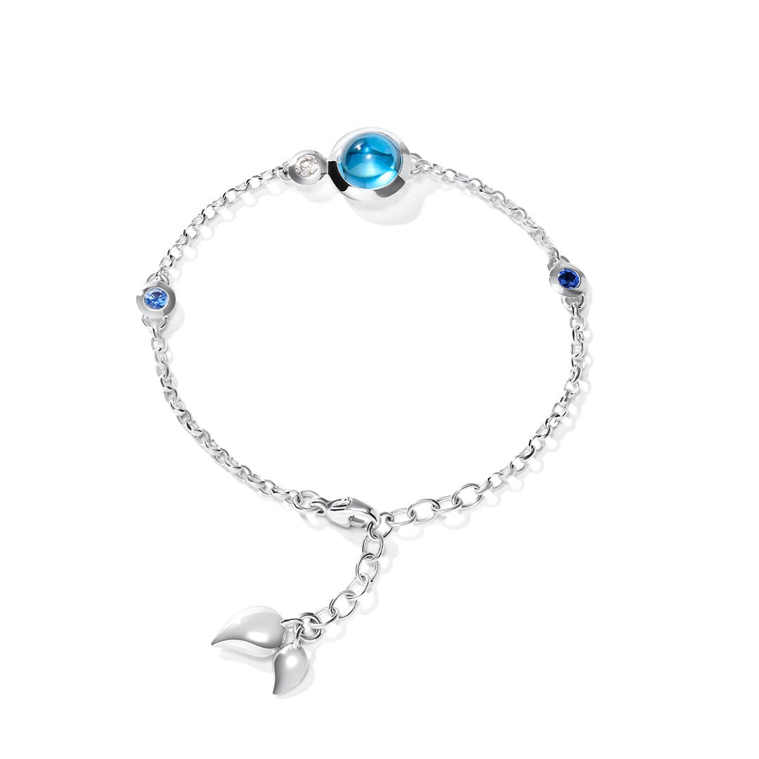 Blue Topaz, Blue Sapphire & Diamond Bracelet