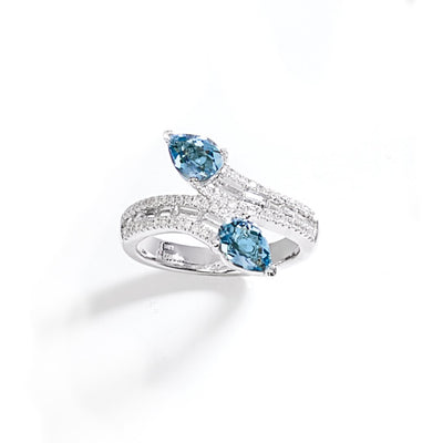 Aquamarine & Diamond Ring - Continental Diamond