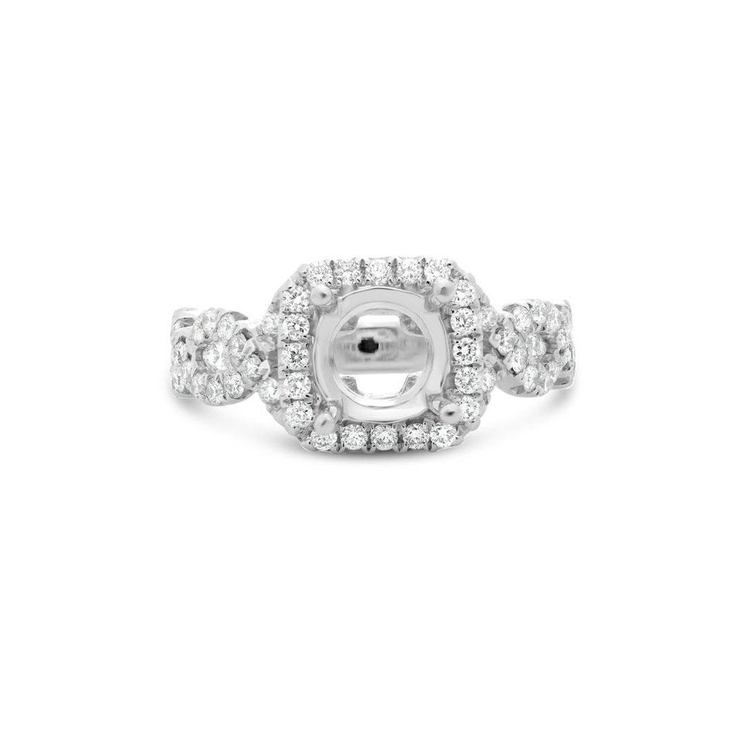 0.87 ctw Diamond Halo Engagement Ring - Continental Diamond