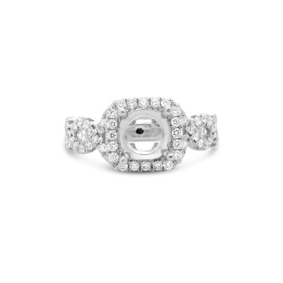 0.87 ctw Diamond Halo Engagement Ring - Continental Diamond