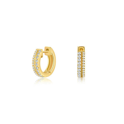 0.27 ctw Diamond Huggie Earrings - Continental Diamond