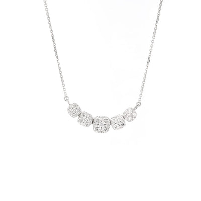 1.08 ctw Diamond Cluster Necklace - Continental Diamond