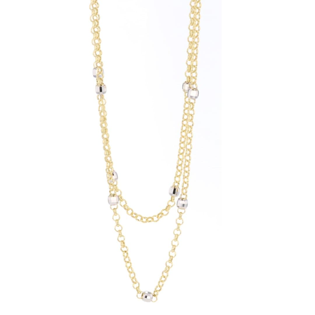 36" Bead & Cable Necklace - Continental Diamond