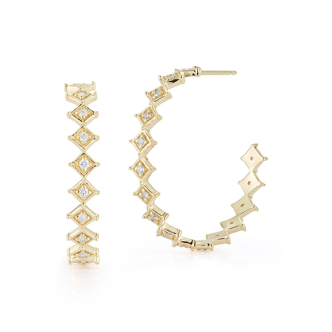 0.40 ctw Diamond Hoop Earrings - Continental Diamond