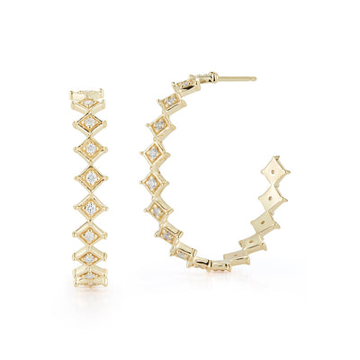 0.40 ctw Diamond Hoop Earrings - Continental Diamond