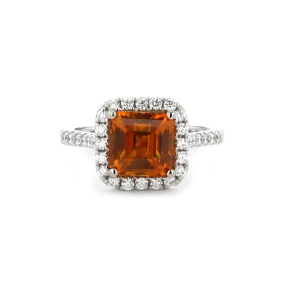 Orange Sapphire & Diamond Ring - Continental Diamond