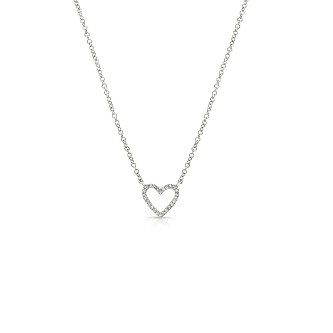 0.07 ctw Diamond Open Heart Necklace