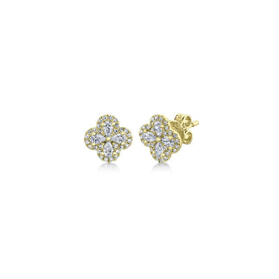 0.60 ctw Diamond Clover Earrings - Continental Diamond