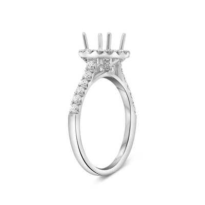 0.50 ctw Diamond Halo Engagement Ring - Continental Diamond