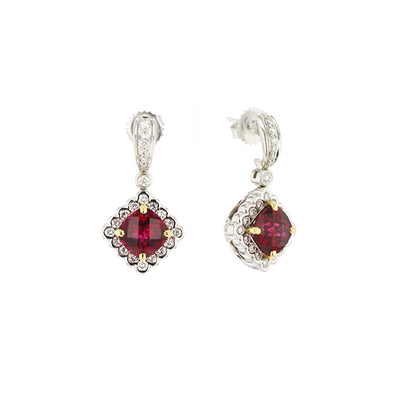 Rubellites & Diamond Earrings - Continental Diamond